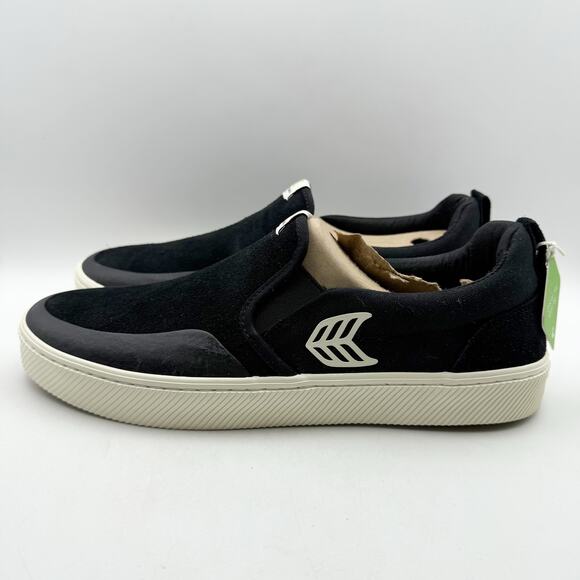 Cariuma Mens Slip On Pro Low Sneakers US 12.5 M EU 46 Black Ivory Suede NIB - Picture 8 of 12